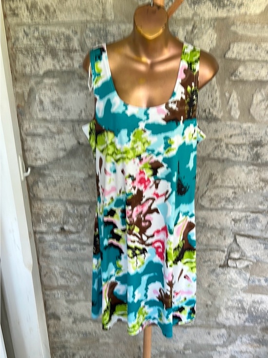Tango Mango Dresses & Skirts - Teal Floral Print Tank Dress